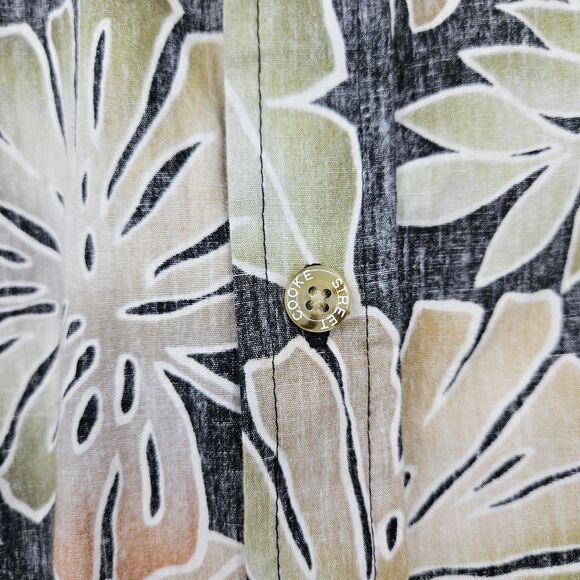 Cooke Street Shirt Mens Large Hawaiian Short Sleeve Button Up Floral Reverse - Picture 3 of 10